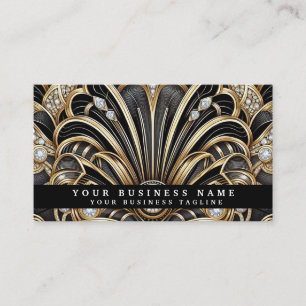 Luxus Art Deco Schwarz Gold Diamant Visitenkarten Visitenkarte