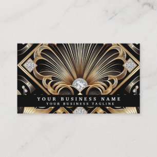 Luxus Art Deco Schwarz Gold Diamant Visitenkarten Visitenkarte