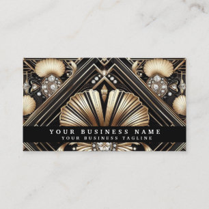 Luxus Art Deco Schwarz Gold Diamant Visitenkarten Visitenkarte