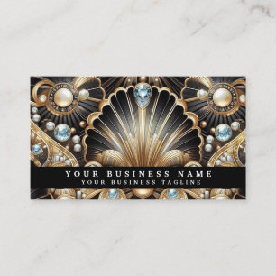 Luxus Art Deco Schwarz Gold Diamant Visitenkarten Visitenkarte