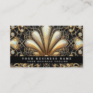 Luxus Art Deco Schwarz Gold Diamant Visitenkarten Visitenkarte