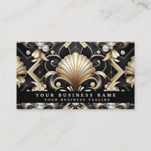 Luxus Art Deco Schwarz Gold Diamant Visitenkarten Visitenkarte