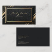 Luxus Art Deco Schwarz und Gold Marmor Visitenkarte (Vorne/Hinten)