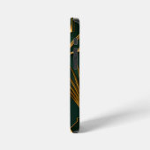 Luxus Art Deco Smaragdgrün Gold Monogramm iPhone Hülle (Linke Seite)