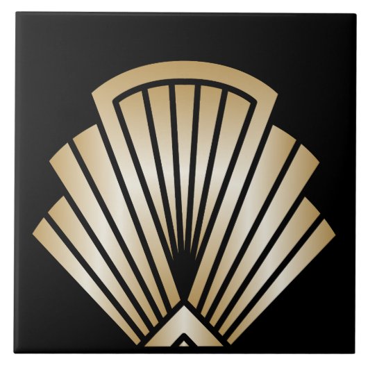 Luxus-Art-Deco-Ventilator-Motiv Fliese (Vorderseite)