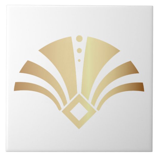 Luxus-Art-Deco-Ventilator-Motiv Fliese (Vorderseite)
