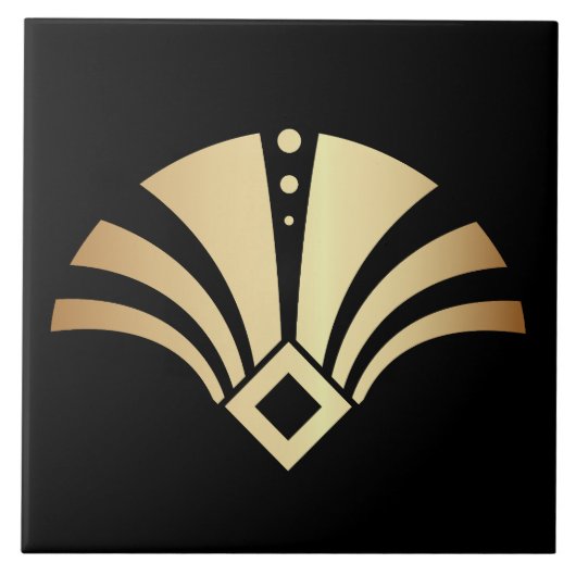 Luxus-Art-Deco-Ventilator-Motiv Fliese (Vorderseite)