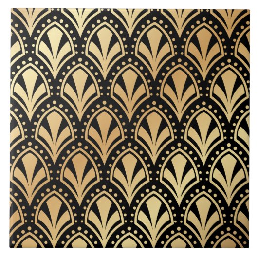 Luxus-Art-Deco-Ventilator-Motiv Fliese (Vorderseite)
