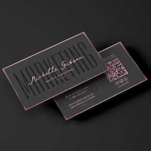 Luxus-Ästhetik Pink Schwarz Marketing-Profi Visitenkarte