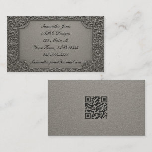 Luxus auf einer Budget Silver QR Code Business Car Visitenkarte
