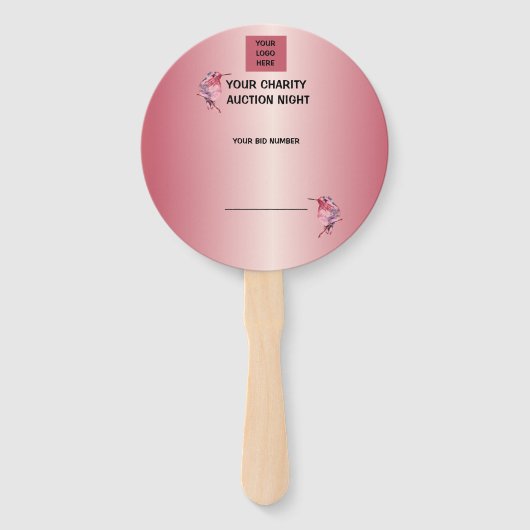 Luxus-Auktion für Rose-Gold-Wohltätigkeit Fächer (Rückseite)