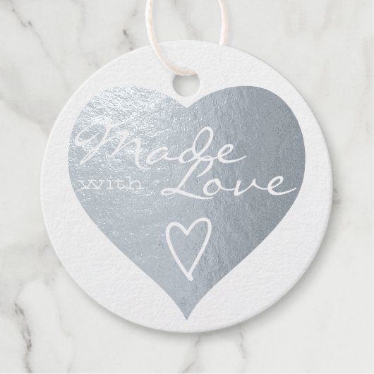 Luxus aus Liebe Herzsymbol Silver Foil Tag (Vorderseite)