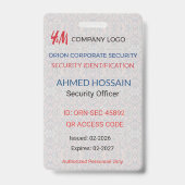 Luxus-Ausweis für Mitarbeiter mit individuellem De Ausweis (Vorderseite)