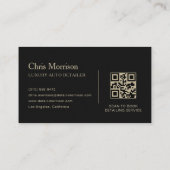Luxus-Autodetailing-QR-Code Schwarz & Gold Visitenkarte (Rückseite)