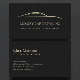 Luxus-Autodetailing Schwarz & Gold Visitenkarte