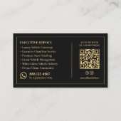 Luxus-Automobil-Concierge Executive Crest Black  Visitenkarte (Rückseite)
