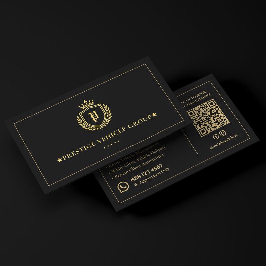 Luxus-Automobil-Concierge Executive Crest Black  Visitenkarte