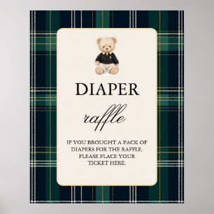 Luxus Baby Shower Boy Diaper Raffle-Zeichen Poster