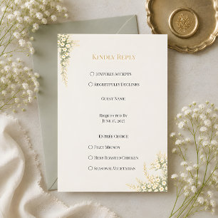 Luxus-Babys-Breath-Blumen RSVP Karte