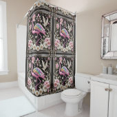 Luxus-Badezimmer | Art Deco Flamingo Duschvorhang (Beispiel)