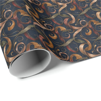 Luxus-Band-Geschenkpapier | Eleganter Schwung Geschenkpapier