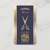 Luxus Barber Navy Gold Barbershop Loyalty Card Visitenkarte (Vorderseite)