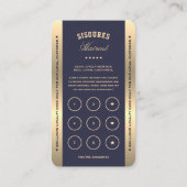 Luxus Barber Navy Gold Barbershop Loyalty Card Visitenkarte (Rückseite)