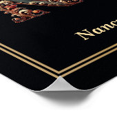Luxus-Barock-Buchstabe N-Monogramm-Plakat  Poster (Ecke)
