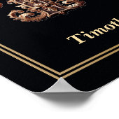 Luxus-Barock-Buchstabe T-Monogramm-Plakat Poster (Ecke)