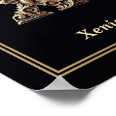 Luxus-Barock-Buchstabe X-Monogramm-Plakat Poster (Ecke)