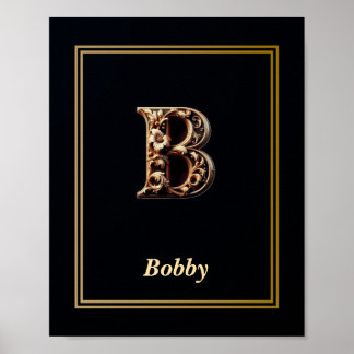 Luxus-Barock-Initial-B-Plakat Poster