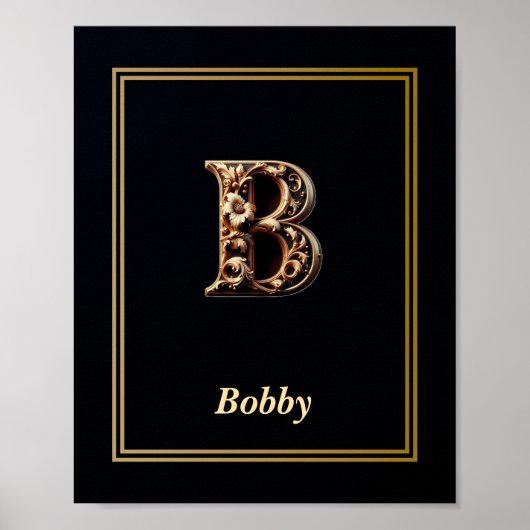 Luxus-Barock-Initial-B-Plakat Poster (Vorne)