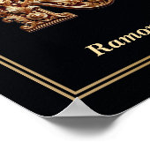 Luxus-Barock-Initial-R-Monogramm-Plakat Poster (Ecke)