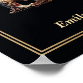 Luxus-Barock-Poster mit Monogramm Buchstabe E Poster (Ecke)