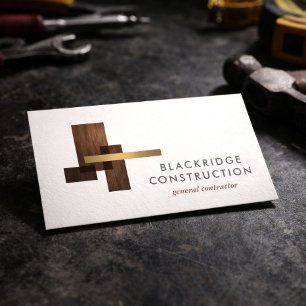 Luxus-Bauunternehmer-Bauholz-Logo Visitenkarte