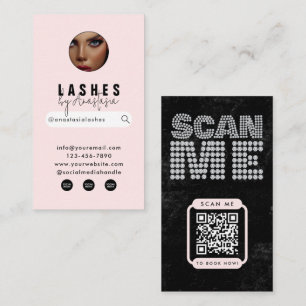 Luxus-Beauty-Makeup-Artist-Haar-Wimpern-QR-Code Visitenkarte
