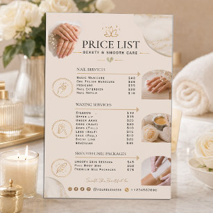 Luxus-Beauty-Salon-Preisliste Flyer Nägel & Waxi