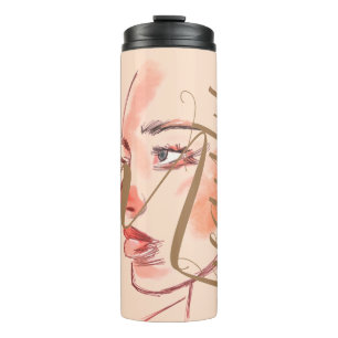 Luxus Beauty Soul Aquarellschrift Mit Monogramm Thermosbecher
