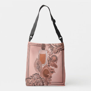 Luxus Beige Parfüm Me mit Lace AI Art Tragetaschen Mit Langen Trägern
