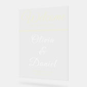 Luxus Beige Script Name Willkommen Acrylschild (Winkel)