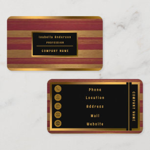 Luxus Beliebte Burgundy Gold Linen Collection Visitenkarte