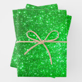 Luxus Beliebter Geschenk Green Gold Glitzer Geschenkpapier Set (Beispiel)