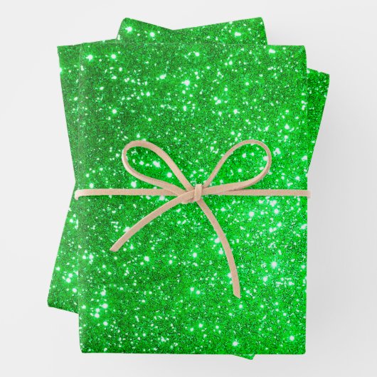 Luxus Beliebter Geschenk Green Gold Glitzer Geschenkpapier Set (Beispiel)