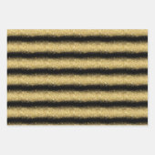 Luxus Beliebtes Geschenk Black Gold Glitzer Geschenkpapier Set (Vorderseite 2)