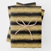 Luxus Beliebtes Geschenk Black Gold Glitzer Geschenkpapier Set (Beispiel)