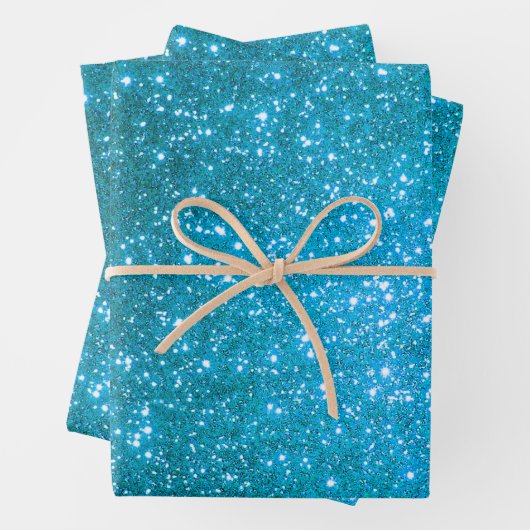 Luxus Beliebtes Geschenk Blue Gold Glitzer Geschenkpapier Set (Beispiel)