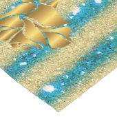 Luxus Beliebtes Geschenk Floral Gold Glitzer Mittelgroßer Tischläufer (Ecke)