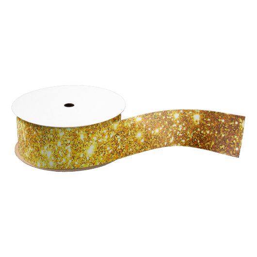 Luxus Beliebtes Geschenk Gold Glitzer Ripsband (Spule)