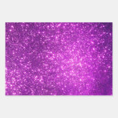 Luxus Beliebtes Geschenk Lila Gold Glitzer Geschenkpapier Set (Vorderseite)