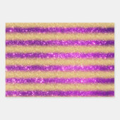Luxus Beliebtes Geschenk Lila Gold Glitzer Geschenkpapier Set (Vorderseite 3)